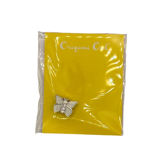 Origami Owl Silver Opalescent Butterfly Slider Swarovski Crystals - New in Bag - Picture 2 of 3